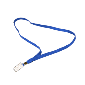 שרוך פוליאסטר כחול רוחב 10 מ"מ - סיומת קליפס