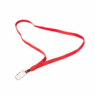 שרוך פוליאסטר אדום רוחב 10 מ"מ - סיומת קליפס