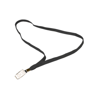 שרוך פוליאסטר שחור רוחב 10 מ"מ - סיומת קליפס