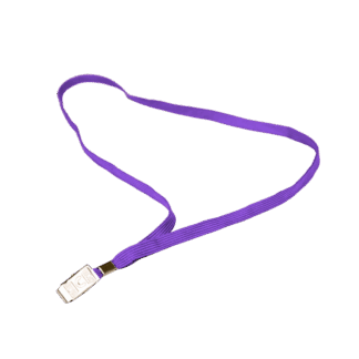 שרוך פוליאסטר סגול רוחב 10 מ"מ - סיומת קליפס