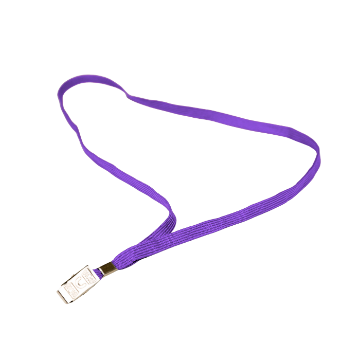 שרוך פוליאסטר סגול רוחב 10 מ"מ - סיומת קליפס