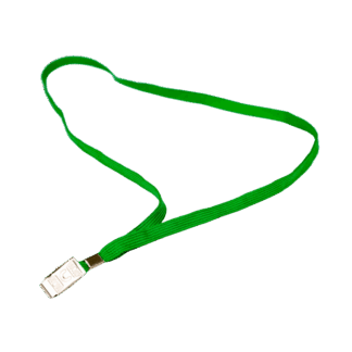 שרוך פוליאסטר ירוק רוחב 10 מ"מ - סיומת קליפס