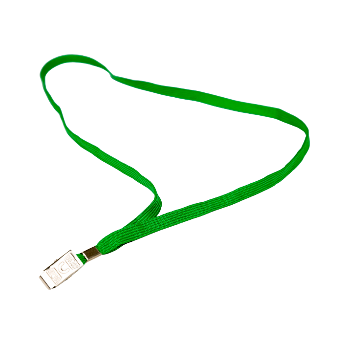 שרוך פוליאסטר ירוק רוחב 10 מ"מ - סיומת קליפס